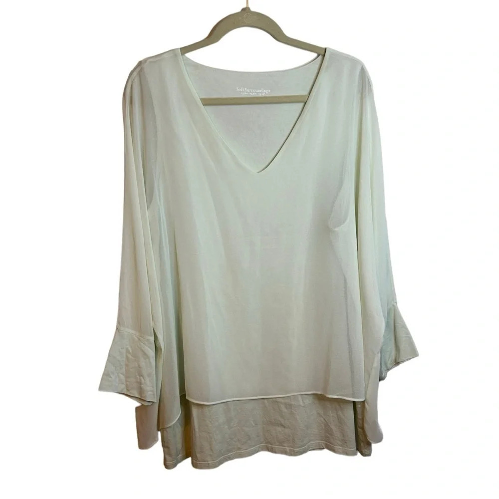 SOFT SURROUNDINGS MINT GREEN LAYERED TUNIC